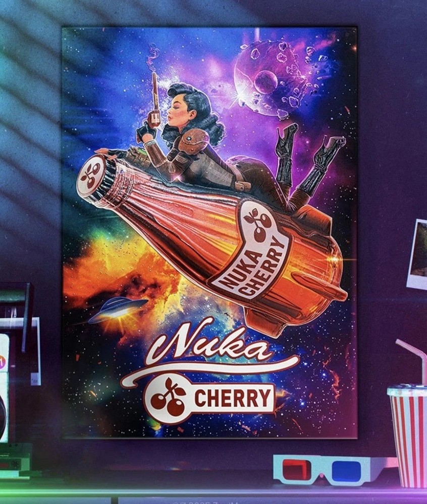 Displate Fallout Nuka-Cola Cherry Girl Limited Edition Metal Poster X/1000