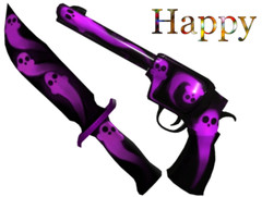 WRAITHS KNIFE & GUN 2 ITEMS💜🖤MM2 ROBLOX UNCOMMON💜🖤FAST DELIVERY