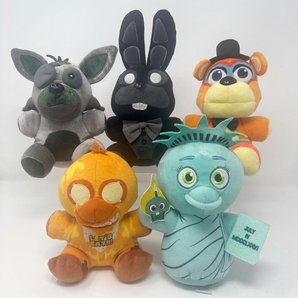 Lot Of 5 Funko Five Nights At Freddy’s Plush Chica Security Breach Shadow Bonnie