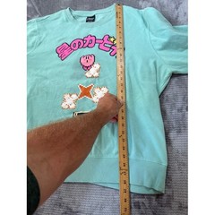 Nintendo Kirby Star Allies Pixel Art Mint Green Sweatshirt Mens 2XL 1993 Gaming