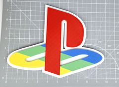 PlayStation Logo Wall Plaque – 8″ x 10″ PS1 Inspired Retro Gaming Decor W/ Mount