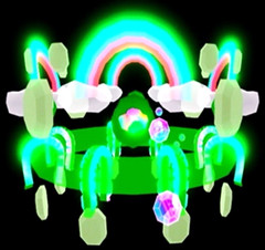 Neon Green Glowing Sci-Fi Emblem Crown/Headpiece Video Game Item Graphic