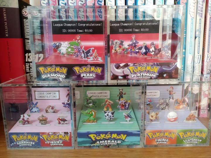 Pokemon CUSTOMIZABLE Hall of Fame Handmade Diorama – Gameboy Retro Cube – Fanart