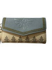 Legend of Zelda Danielle Nicole White Blue Embossed Wallet with Wristlet