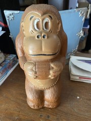 Vintage 1981 Donkey Kong Coin Bank Nintendo Plastic 10.5” J. Renzi #30 Blowmold