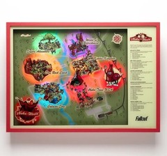 Fallout 4 76 Nuka Cola World Map Light Up Framed Shadowbox Art Figure Official