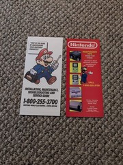 Nintendo NES NWC Service Center Brochure Pamphlet Mario Repair 1991 N64 Display