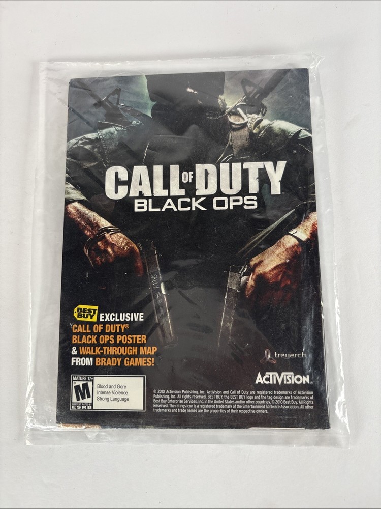 Call Of Duty Black Ops Poster & Walk Through Map Best Buy 2010 Sealed