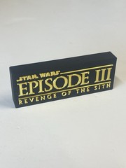 STAR WARS EPIII ROTS 3D printed Logo Thick Free Standing Shelf Display