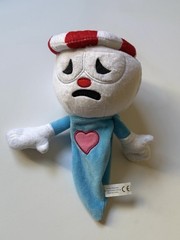 Cuphead Ghost Plush 2017 Original 10” Plush Blue and White Soft Videogame