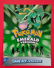 Rare 2005 Nintendo GBA Pokemon Emerald display sign 10.25×8″, mint