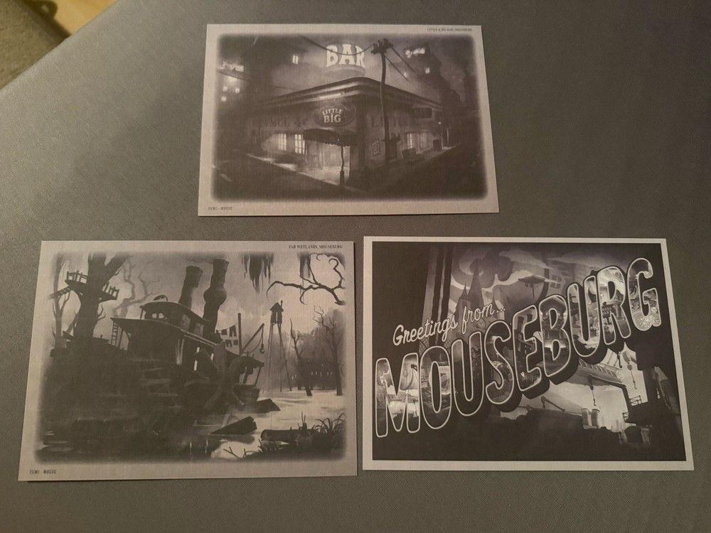 Mouse P.I. For Hire Post Cards Set Of 3 Mouseburg