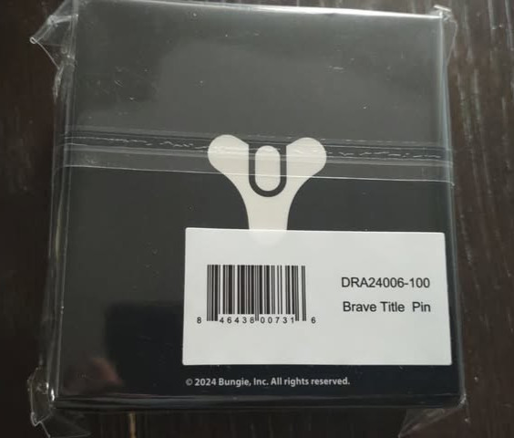 Destiny 2 BRAVE Title Pin Bungie Rewards Official Collectible