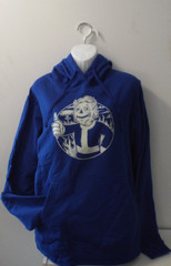 Fallout “All Good!” Thumbs Up Vault Boy Ghoul Hoodie (Blue, Medium) (Port & Co.)