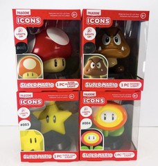 Paladone Super Mario Icons Light Set 4 Mushroom Goomba Star Fire Flower Lamp New
