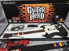 LOT OF 2 Playstation 2 PS2 Guitar Hero Red Octane Guitars Works!