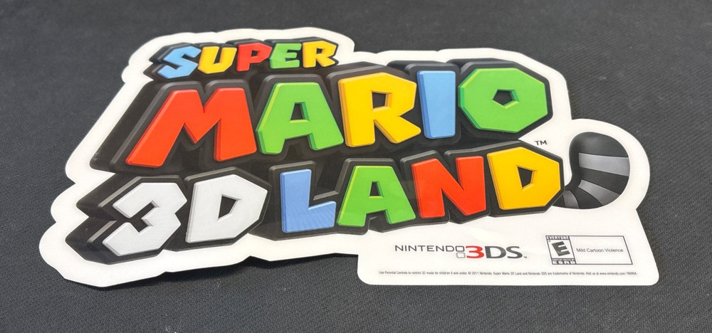 Super Mario 3D Land Nintendo 3DS Promo Store Display Sticker – LOGO
