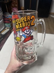 Nintendo Super Mario Bros 2 1989 Vintage Beer Stein Mug Glass Original