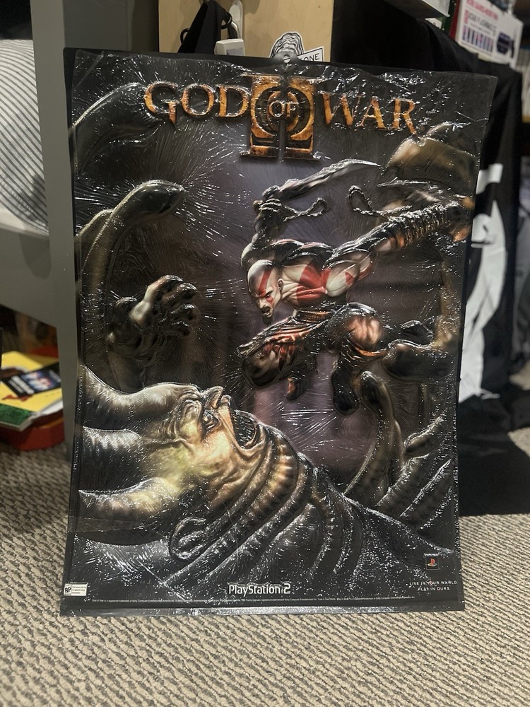 God Of War 2 Promo Display Poster, Plastic Embossed, New – Ships Fast 🔥🔥