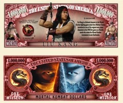 40 Pack Mortal Kombat Liu Kang Collectible Money Novelty 1 Million Dollar Bills
