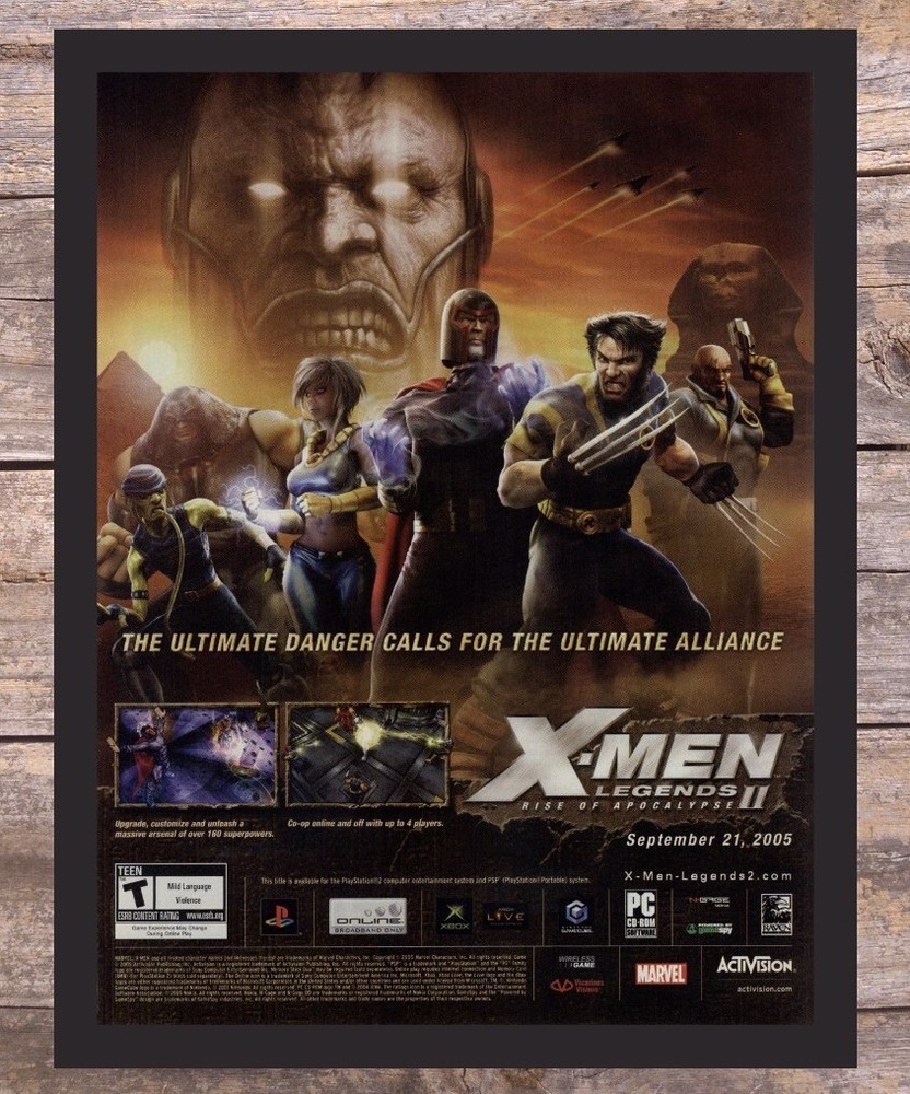 X-Men Legends 2 Rise Of Apocalypse Framed Video Game Art 2005 Vintage Print Ad