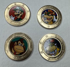 Metal Super Mario Bros. Character Coins Set of 4 – Luigi Bowser Donkey Kong