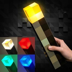 Minecraft Game USB Torch LED Lamp Night Light Rechargeable Home Decor Gift Kids.