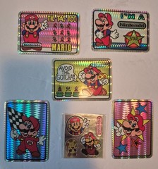 Vintage Nintendo Mario Vending Machine Sticker Cards Prism Prismatic lot of 6