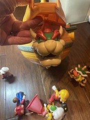 Nintendo Super Mario Bros. Bowser Airship Playset Missing Back READ Plus 11 Figs