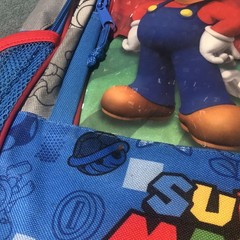 Nintendo Super Mario School Lot of 3 Backpacks, Blue Red Luigi Bowser Used