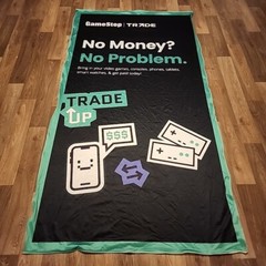 “No Money, No Problem” – Gamestop Exclusive Promotional Fabric Banner 4ft x 7ft