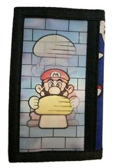 Super Mario Bros 2 Trifold Lenticular Wallet hook and loop Vintage 1990