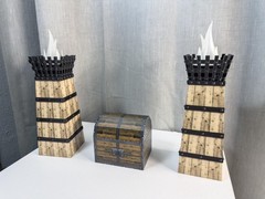 Zelda Ocarina of Time Dungeon Torch & Treasure Chest Set – 3D Printed Decor