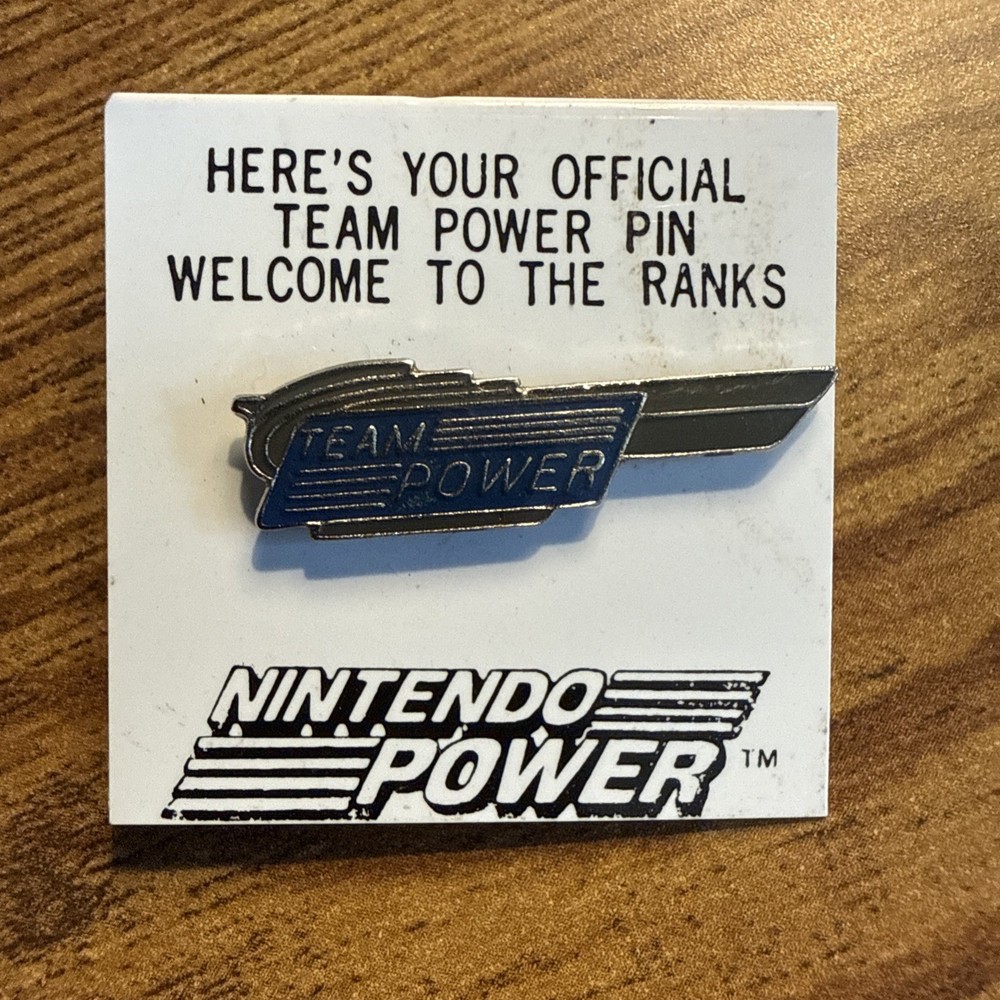 1980s Vintage Nintendo TEAM POWER Exclusive Video Game Club Member Blue Pin