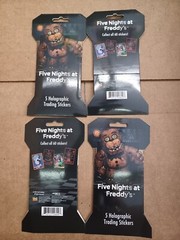 Lot of 4 Pack Five Nights At Freddy’s Holographic Trading Stickers Blister Pack