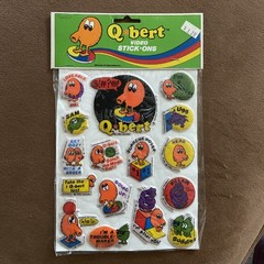 Vintage Q*bert VIDEO STICK ONS Puffy Stickers Diamond Toymakers 1980s Sealed NOS