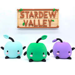 Stardew Valley Junimo Figure And Sign Bundle– ~5″ Tall W/ Articulated Leaf