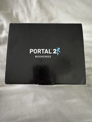 Portal 2 ThinkGeek Rare Video Game Bookends Aluminum Metal Book Ends