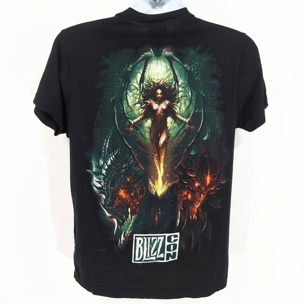 Rare Blizzcon 2010 T-Shirt Sz M, Starcraft x Warcraft x Diablo III Blizzard Art