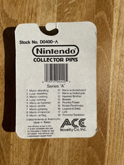 Vintage 1989 Nintendo Collector Pin Mario Skateboard Series A ACE Novelty Carded