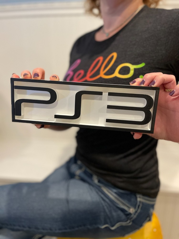 PLAYSTATION 3 (PS3) 3D printed game console placard, multi-color