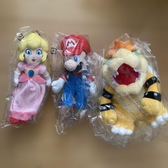 San-Ei Boeki Plush Doll S Size Set: Mario, Peach, Bowser