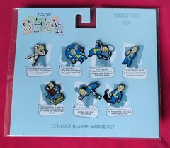 FALLOUT 76 Vault-Tec Collectible Vault-Boy 7-Pin Badge Set. Brand New