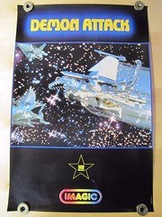 1982 DEMON ATTACK Original Video Game Promo Poster IMAGIC Atari 2600 printed USA