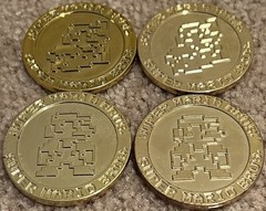 1985 Vintage Japanese Super Mario Bros 4 Gold Coins Authentic Nintendo