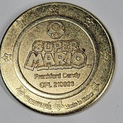 Super Mario Frankford Candy Gold Coins Lot Of 5 Tokens Peach Mario Birdo