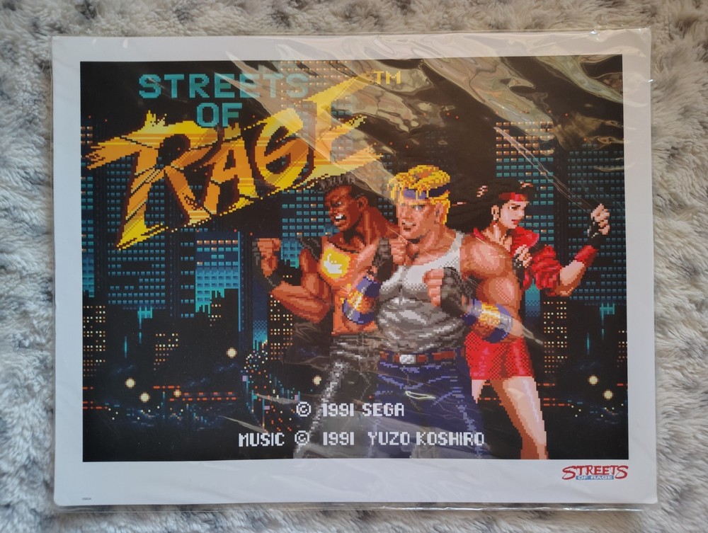 Limited Edition Sega Streets Of Rage Poster with Certificate of Authenticity