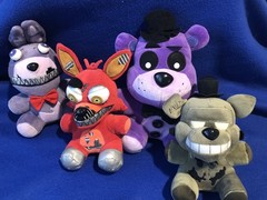 FIVE NIGHTS AT FREDDY’s Lot Of 4 SHADOW FREDDY DREADBEAR NIGHTMARE BONNIE & FOXY