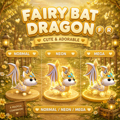 Fairy Bat Dragon FR Normal/Neon /Mega ✨ Adopt From Me Today ✨ Top Picks