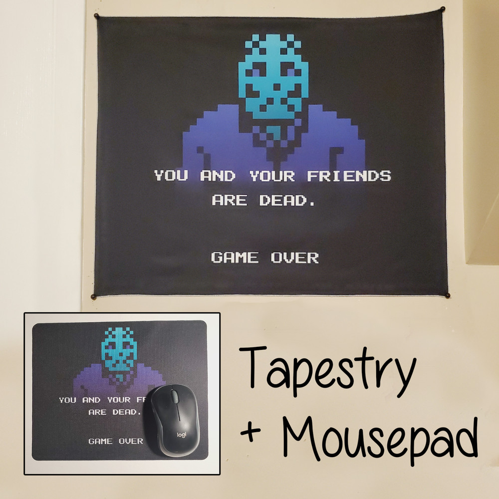 8-bit Jason mouse pad + tapestry Friday the 13th banner wall flag Nintendo